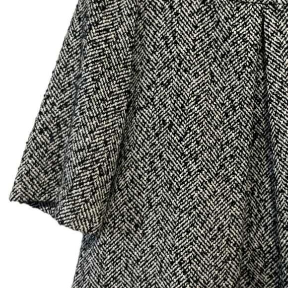 XXI Women's Black White 3/4 Sleeve Lined Tweed Coat Jacket Size Small Flare Knit - Picture 7 of 11
